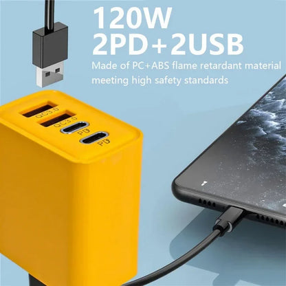 120W 3.0 USB & USB Type C Fast Phone Charger